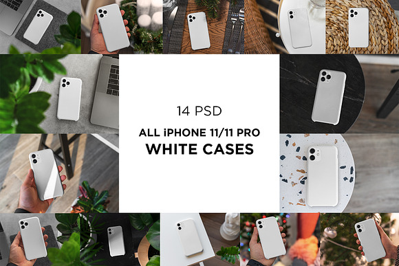 iPhone 11/Pro White Case Mock-Up in Print Mockups - product preview 8