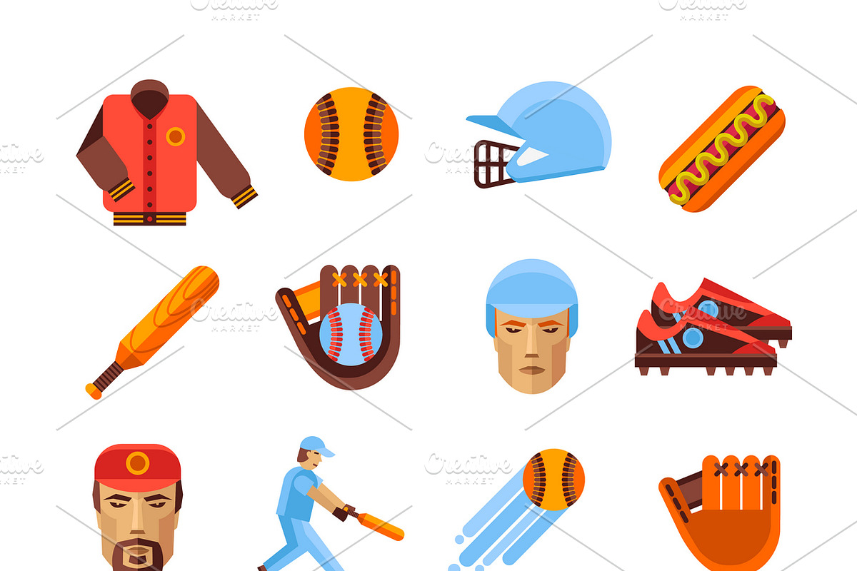 Baseball icons set in Icons - product preview 8