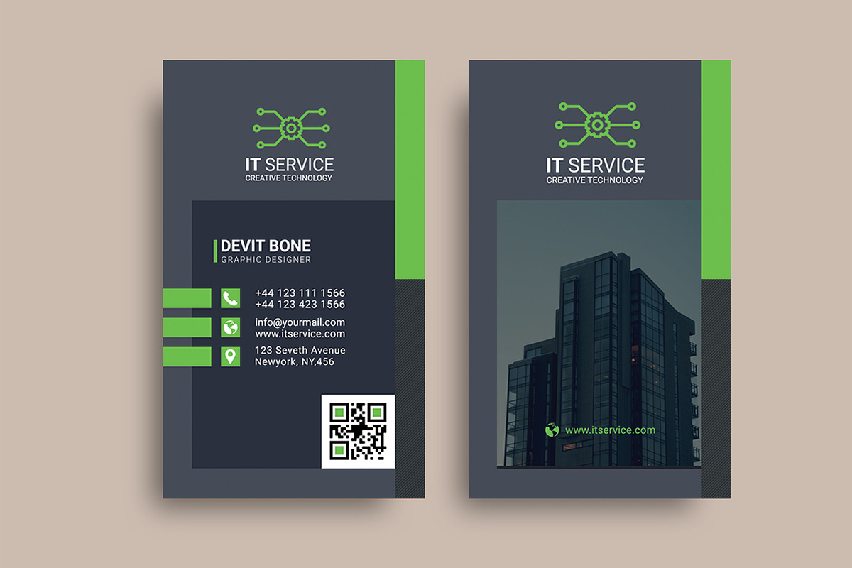 Technology Business card in Business Card Templates - product preview 8