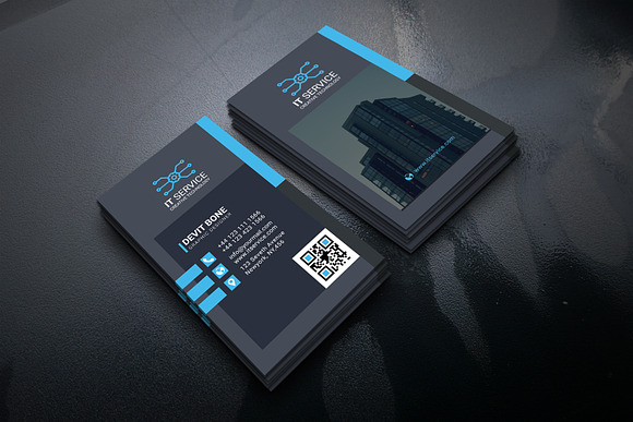 Technology Business card in Business Card Templates - product preview 1
