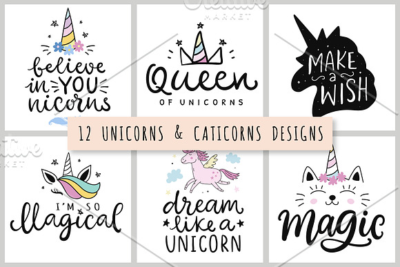 Unicorns & Caticorns Magic Pack in Graphics - product preview 4