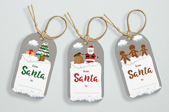 Christmas cards, stickers, labels in Postcard Templates - product preview 1