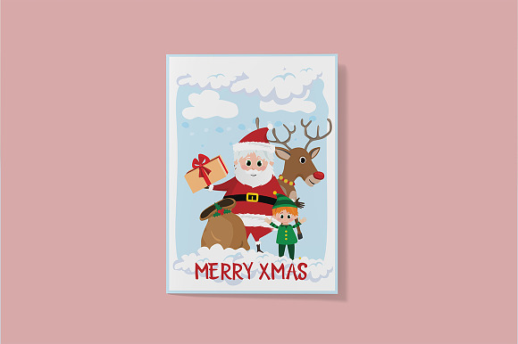 Christmas cards, stickers, labels in Postcard Templates - product preview 2