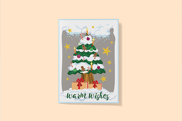 Christmas cards, stickers, labels in Postcard Templates - product preview 4