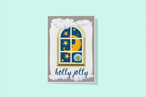 Christmas cards, stickers, labels in Postcard Templates - product preview 6