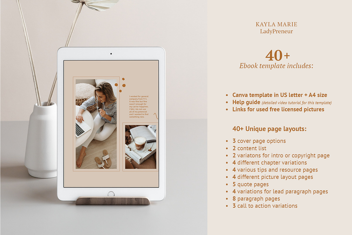 eBook template / CANVA / Kayla in Magazine Templates - product preview 3