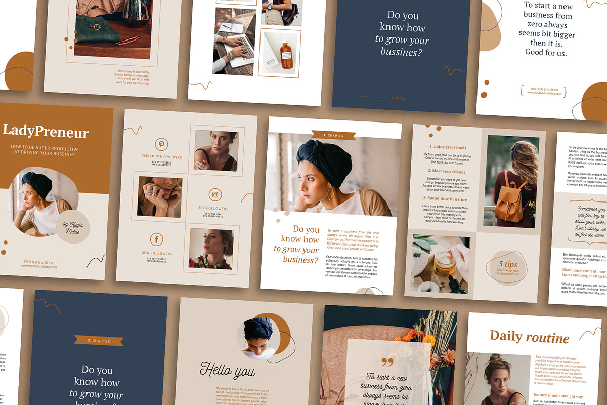 eBook template / CANVA / Kayla in Magazine Templates - product preview 1