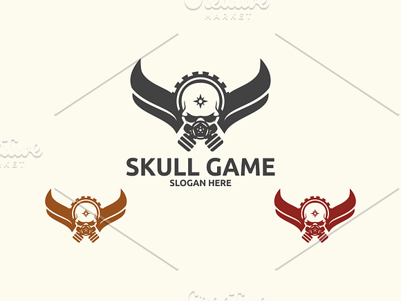 Skull game Logo in Logo Templates - product preview 2