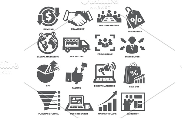 Advertising and marketing icons
