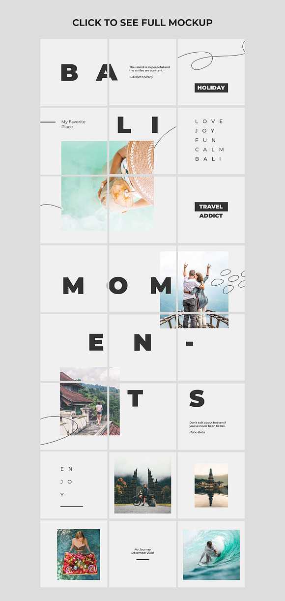 Bali Instagram Puzzle Holiday in Instagram Templates - product preview 9