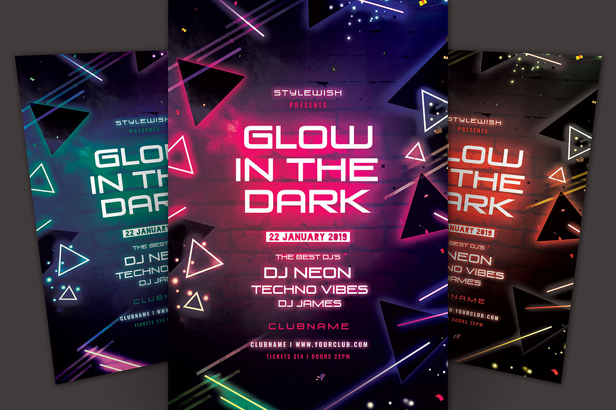 Glow In The Dark Flyer in Flyer Templates - product preview 8