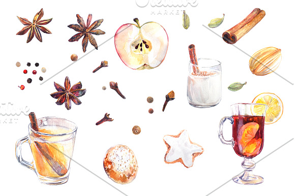Watercolor Christmas collection in Illustrations - product preview 1
