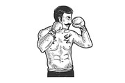 Vintage boxer sketch illustration