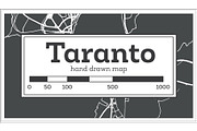 Taranto Italy City Map in Retro