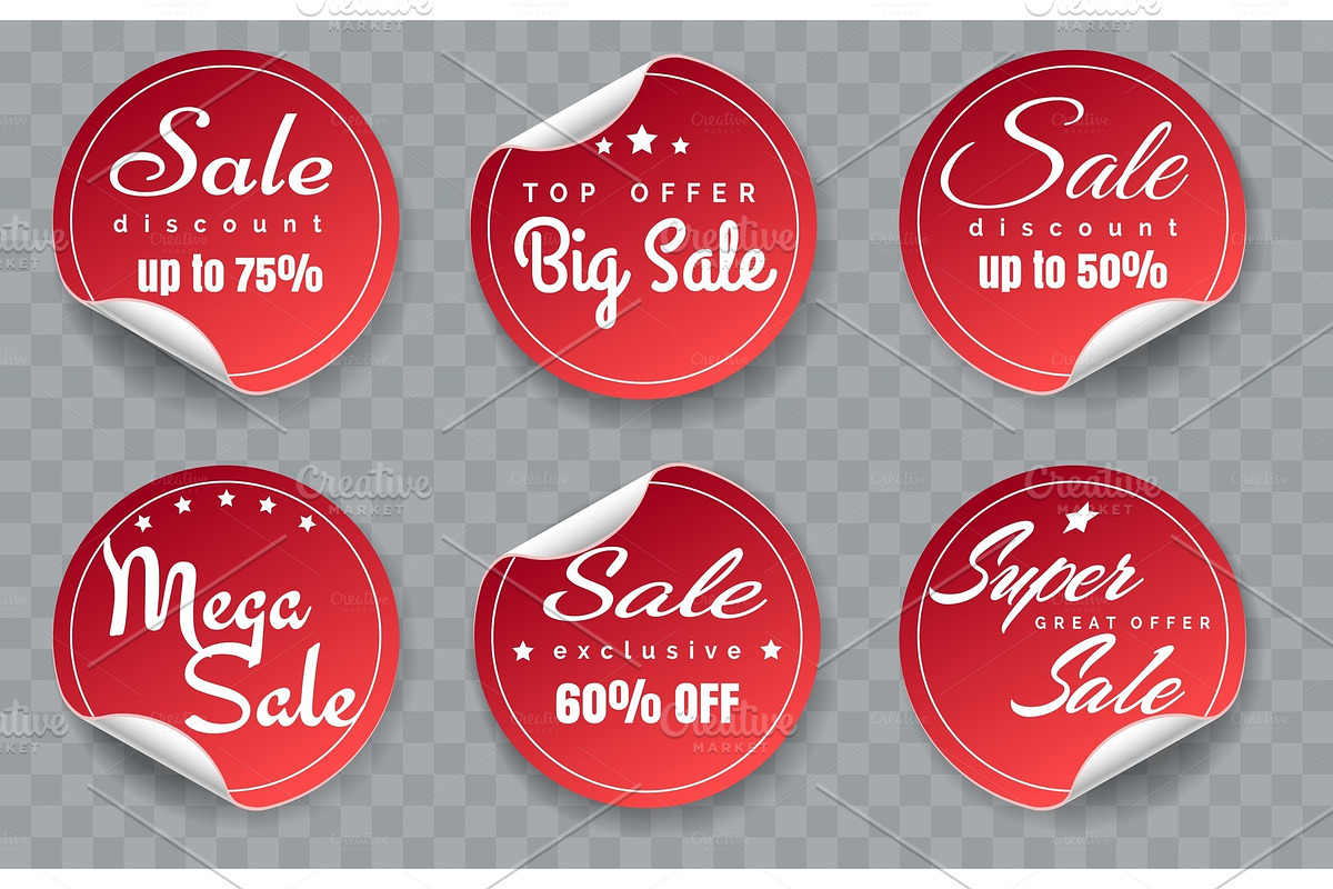 Round big sale badges in Objects - product preview 8