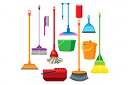 Dustpans brooms mops cleaner