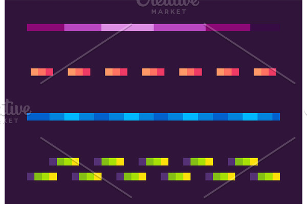 Neon Lines Set, Space Pixel Game