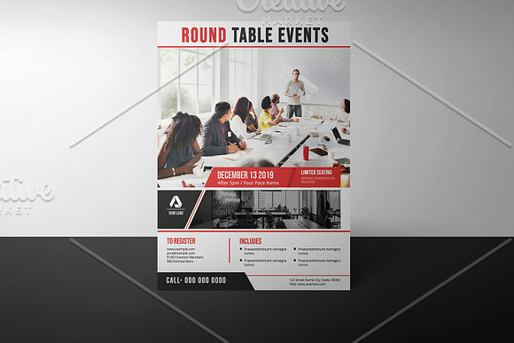 Round Table Event Flyer V02 in Flyer Templates - product preview 1