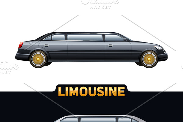 Luxury limousines two flat banners