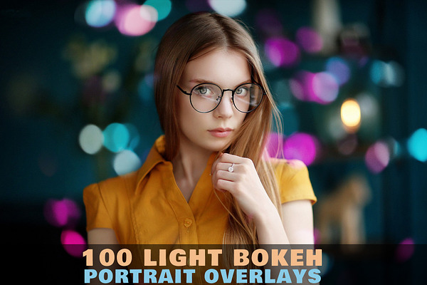 Light bokeh portrait photo overlays