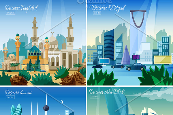 Discover largest arabic cities icons