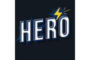 Hero vintage 3d vector lettering