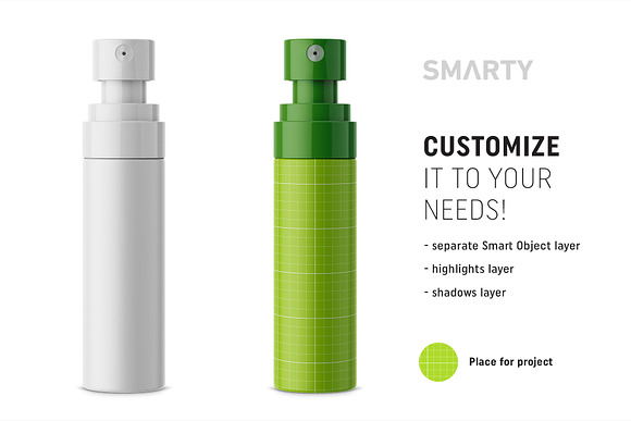 Matt atomizer bottle mockup in Product Mockups - product preview 1