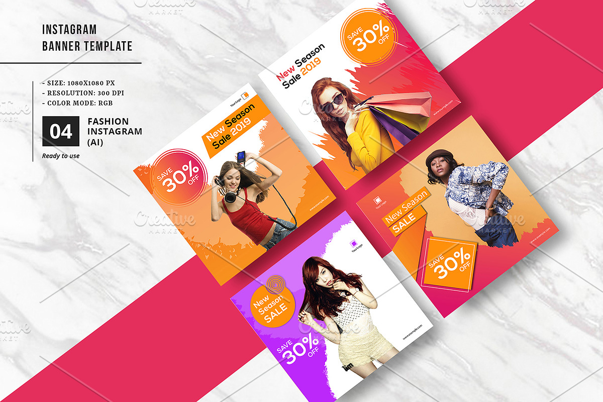 Instagram Promotional Banner V25 in Social Media Templates - product preview 8