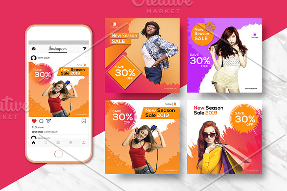 Instagram Promotional Banner V25 in Social Media Templates - product preview 1