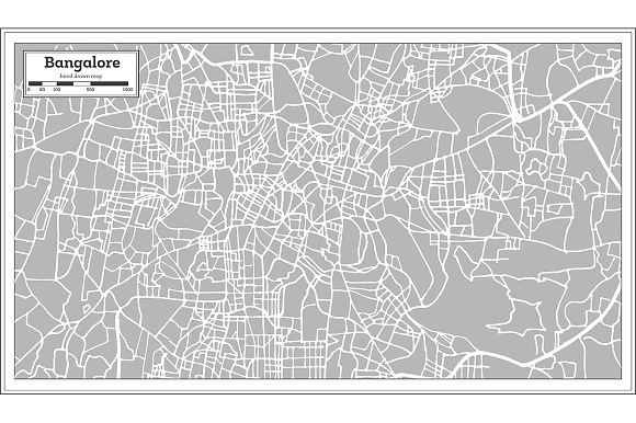 Bangalore India City Map in Retro in Illustrations - product preview 1