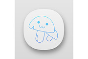 Mushrooms cute kawaii app character