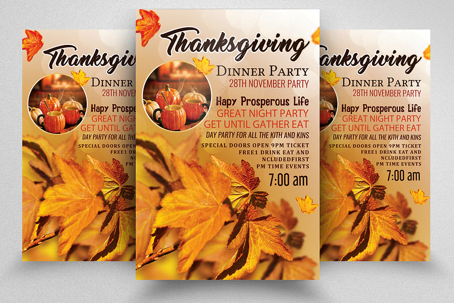 Thanks Giving Party Flyer/Poster