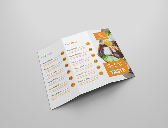 Food Menu Tri Fold Bochures in Brochure Templates - product preview 1