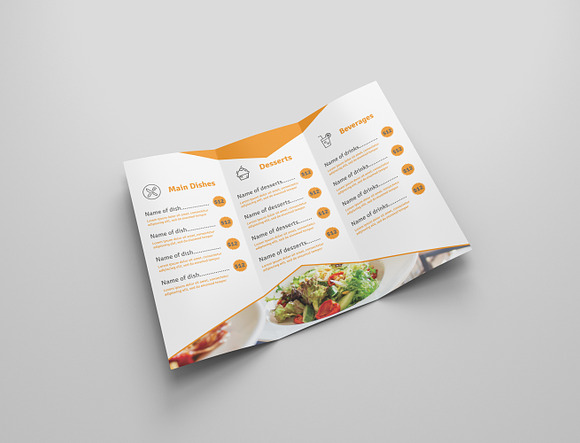 Food Menu Tri Fold Bochures in Brochure Templates - product preview 2
