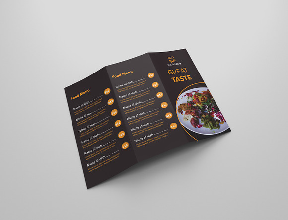 Food Menu Tri Fold Bochures in Brochure Templates - product preview 8