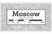 Moscow Map in Retro Style