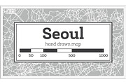 Seoul Map in Retro Style.