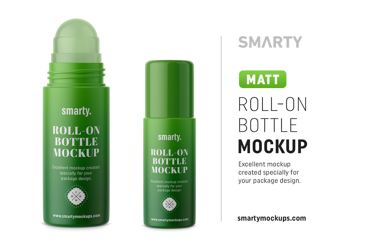 Matt roll-on bottle mockup in Product Mockups - product preview 8