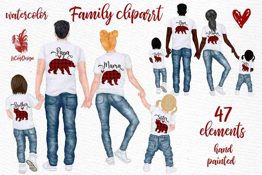 Family clip art Parents with Kids