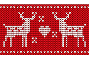 Deer and Heart Red Embroidery for