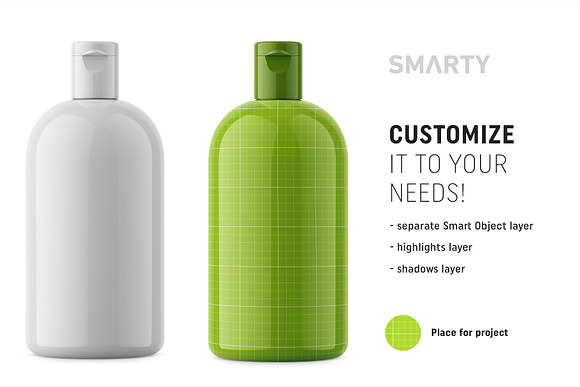 Glossy boston bottle mockup in Product Mockups - product preview 1