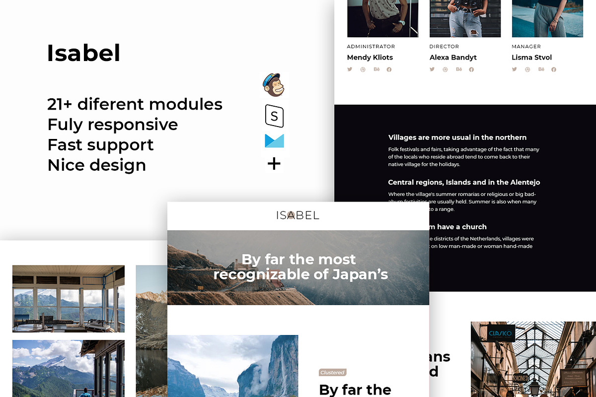 Isabel – Responsive Email template in Mailchimp Templates - product preview 8