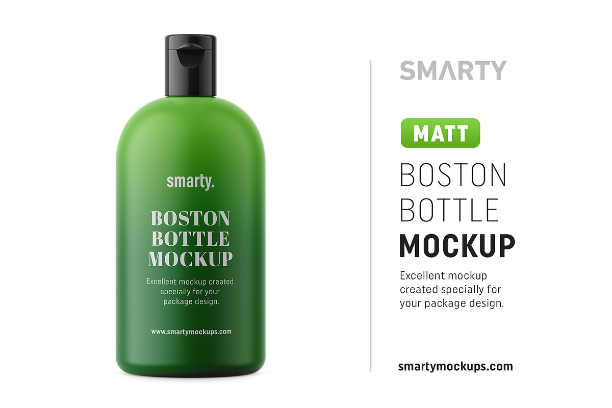 Matt boston bottle mockup in Product Mockups - product preview 8