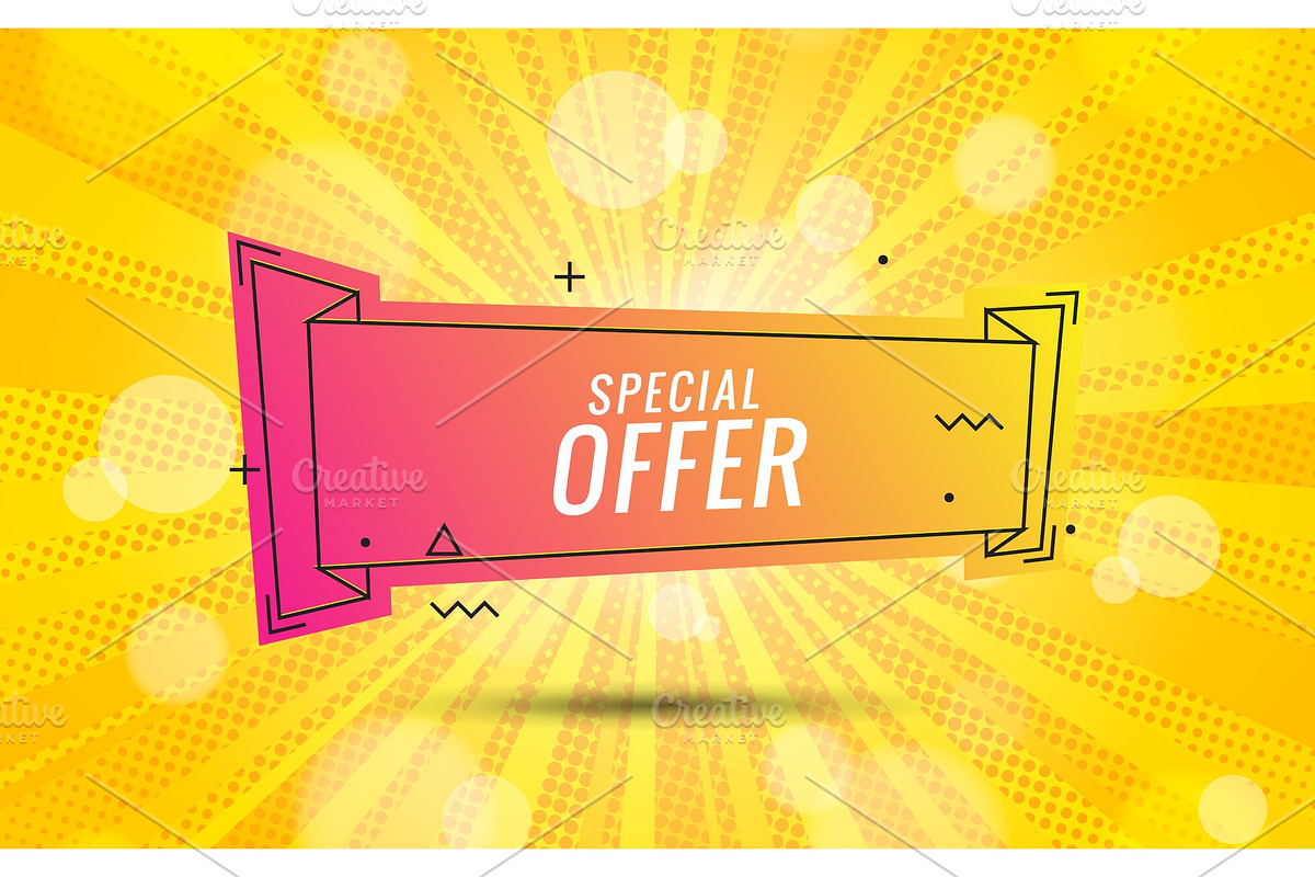 Discount banner shape. Special in Illustrations - product preview 8