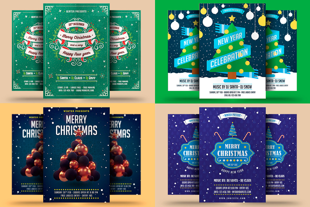 Christmas & New Year Flyers Bundle in Flyer Templates - product preview 8