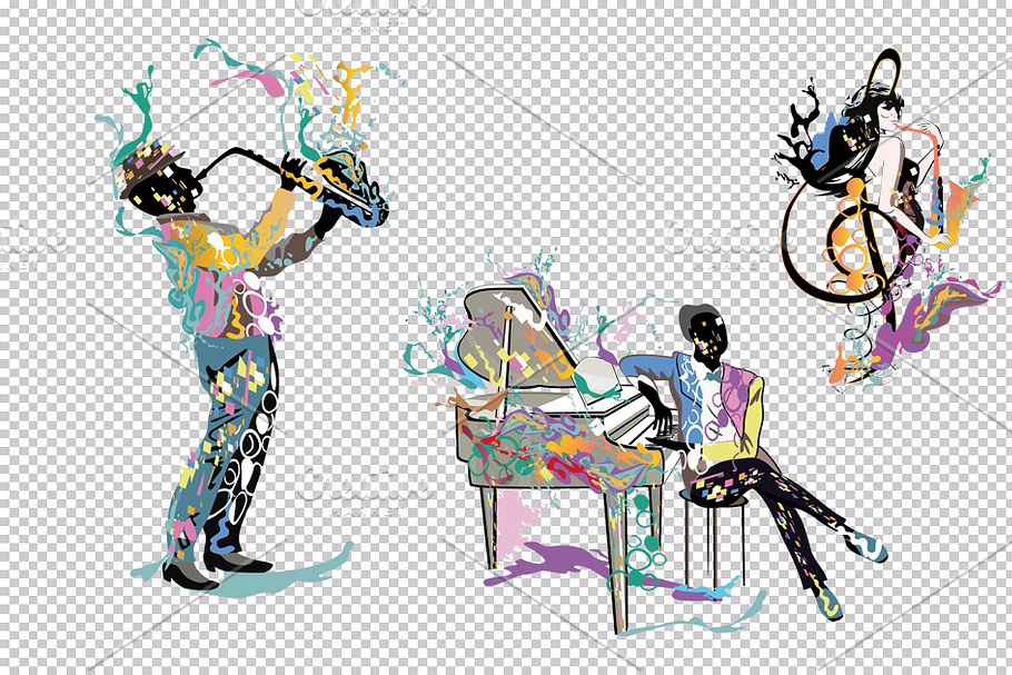 Abstract musicians. in Illustrations - product preview 8