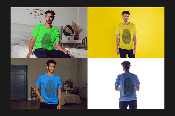 African Men T-Shirt Mock-Up Set in Product Mockups - product preview 4