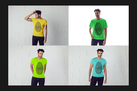 African Men T-Shirt Mock-Up Set in Product Mockups - product preview 5