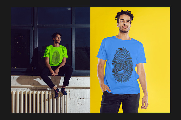 African Men T-Shirt Mock-Up Set in Product Mockups - product preview 7