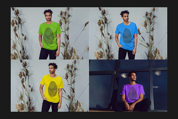 African Men T-Shirt Mock-Up Set in Product Mockups - product preview 8